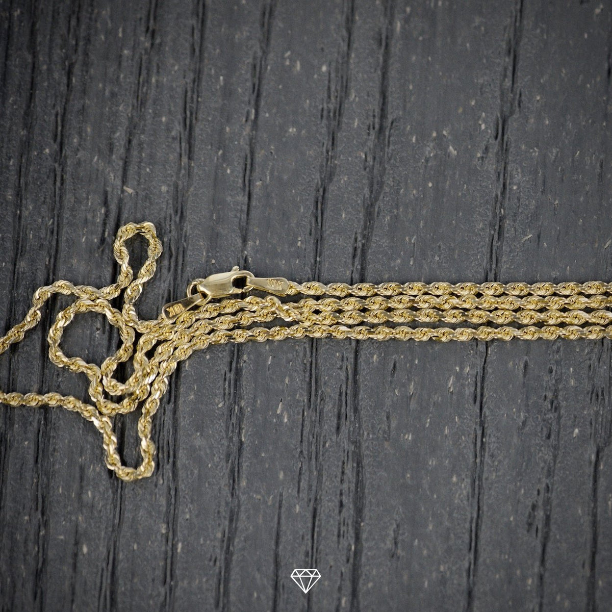 SOLID GOLD DIAMOND-CUT ROPE CHAIN