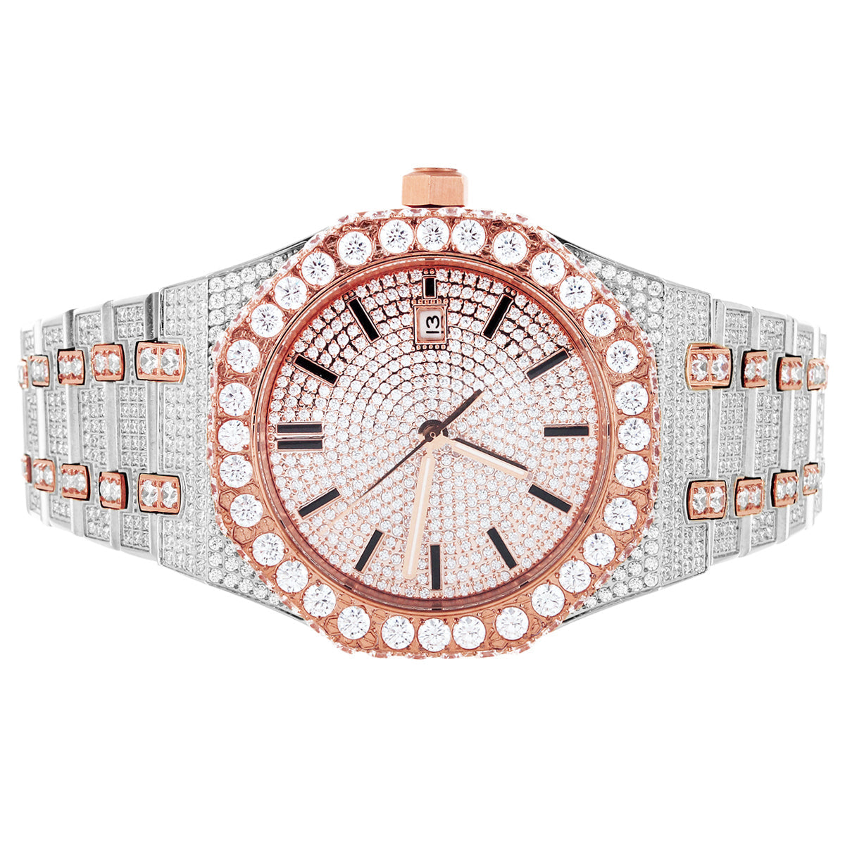 Moissanite Two Tone Rose Gold Watch