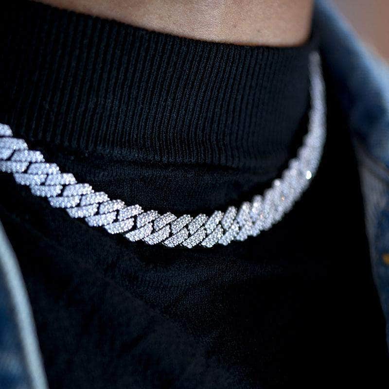 PRONG CUBAN LINK CHAIN IN WHITE GOLD