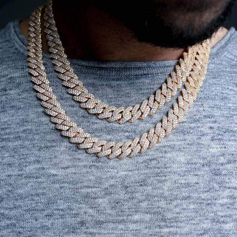 PRONG CUBAN LINK CHAIN IN YELLOW GOLD